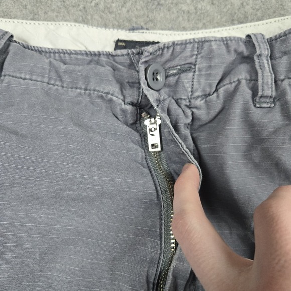 J Crew Cargo Short Mens 32 10.5 Gray Ripstop Outdoor Hiking Utility Pockets - Picture 5 of 16